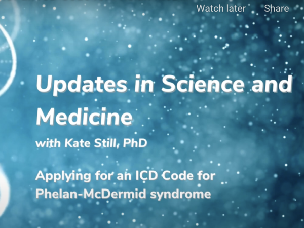 Applying for an ICD Code for Phelan-McDermid syndrome