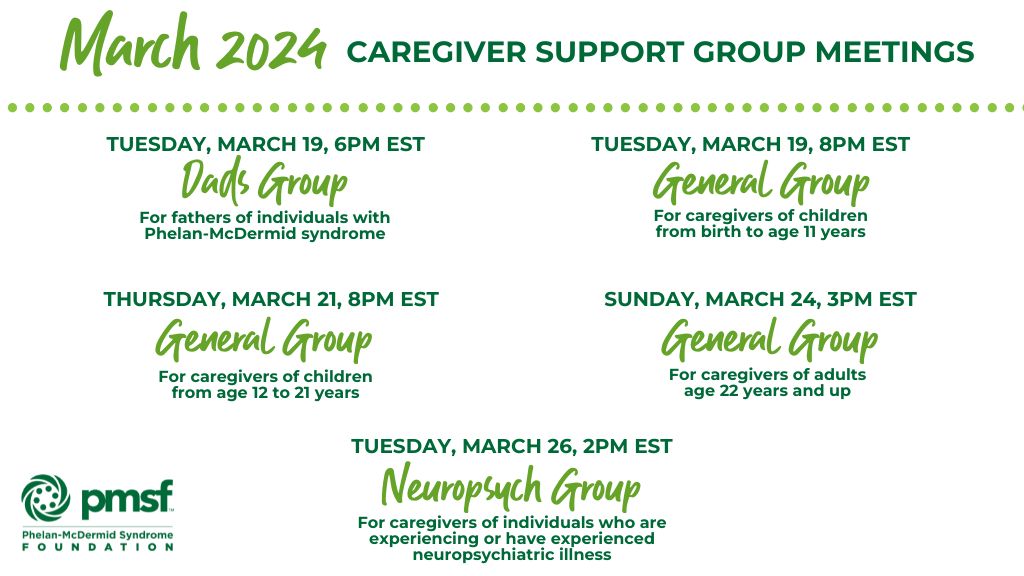 Caregiver Support Groups Phelan McDermid Syndrome Foundation