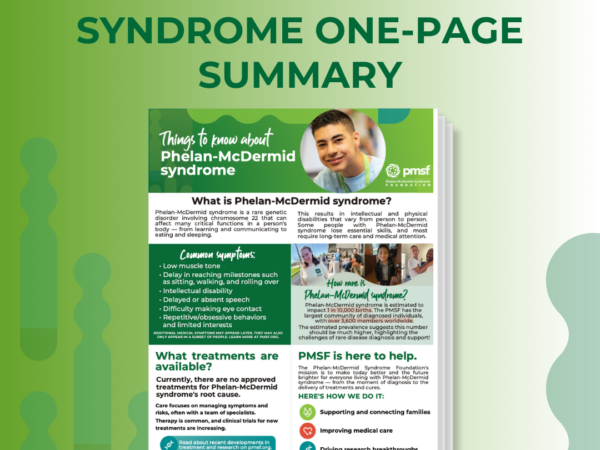 About Phelan-McDermid Syndrome – One Page Summary