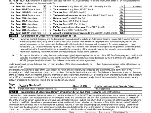 2025 PMSF 990 Tax Form