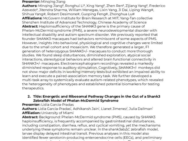 2026 PMSF Family Conference Poster Abstracts